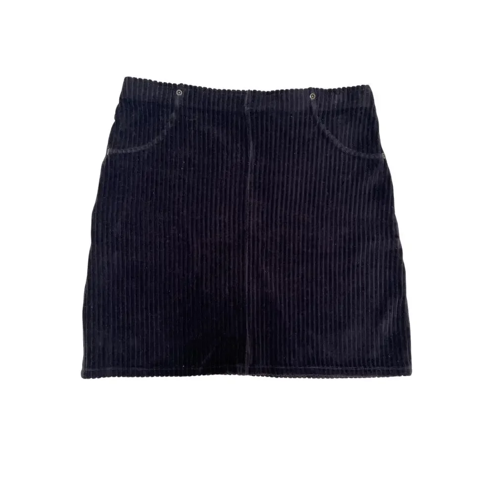 Hue Black Corduroy Mini Skirt